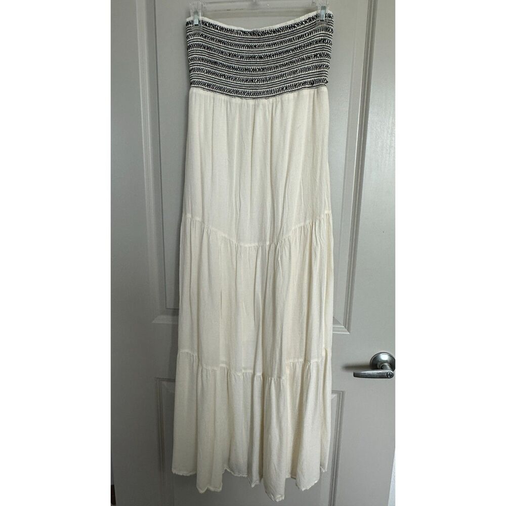 Merona White Black Strapless Tube Maxi Women's Sz Small